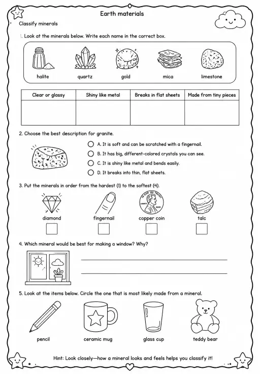 Classify minerals