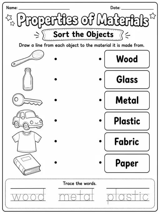 Properties of Materials Worksheet Pack