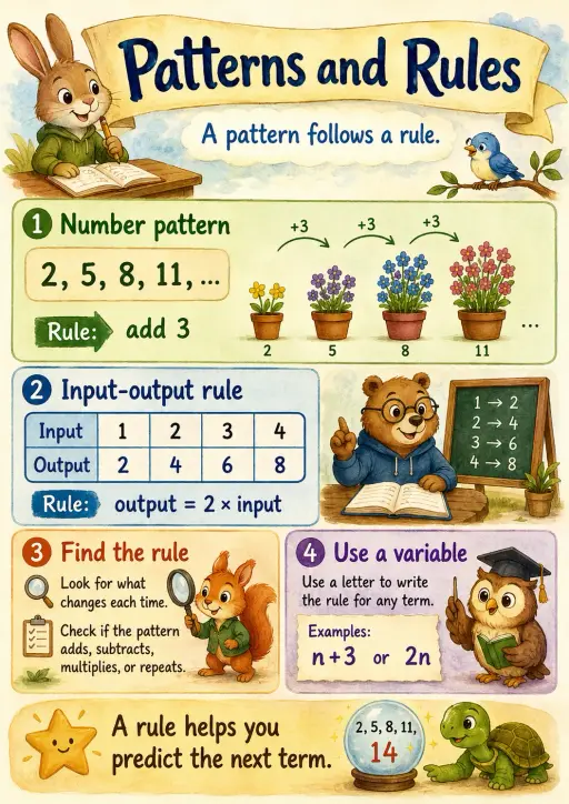 Patterns and Rules Algebra Infographic