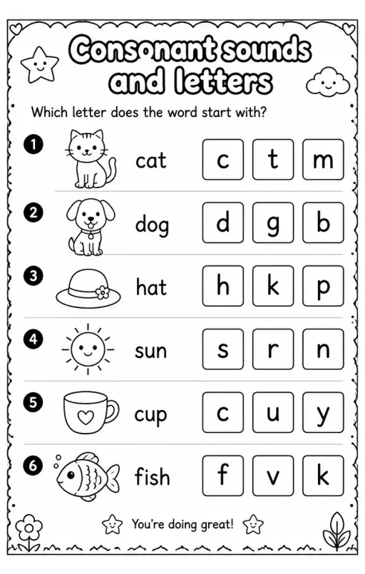 Which letter does the word start with?