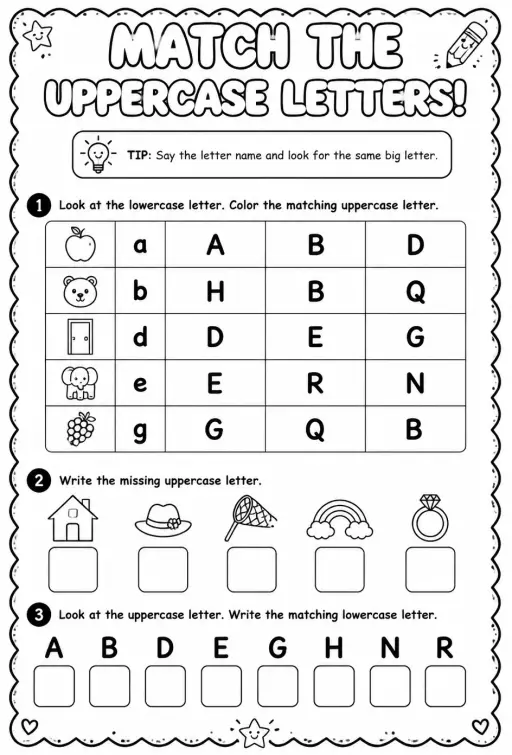 Choose the uppercase letter that matches: A, B, D, E, G, H, N, Q, R
