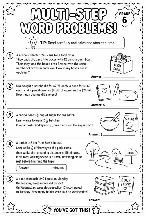 Multi-step word problems