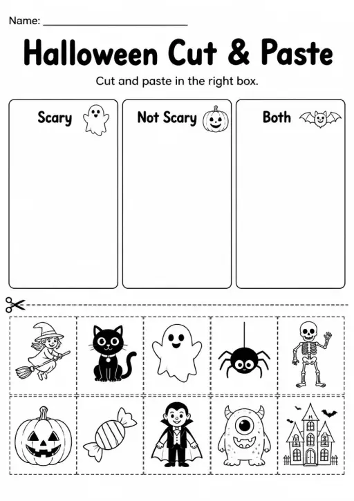 Halloween Cut & Paste — Grade 3