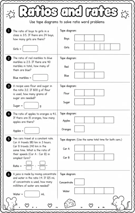 Use tape diagrams to solve ratio word problems