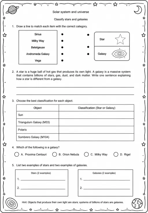 Classify stars and galaxies