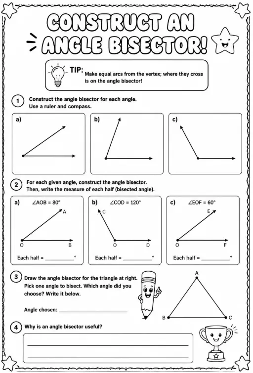 Construct an angle bisector