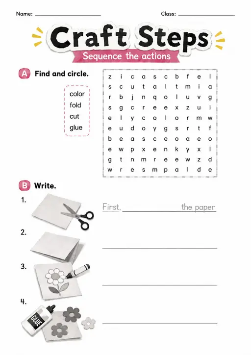 Craft Steps | Grade 2 English Language Arts Worksheet