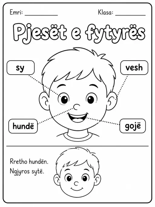Pjesët e trupit - Pako fletësh pune