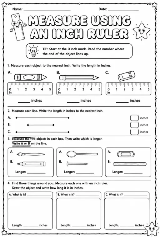 Measure using an inch ruler
