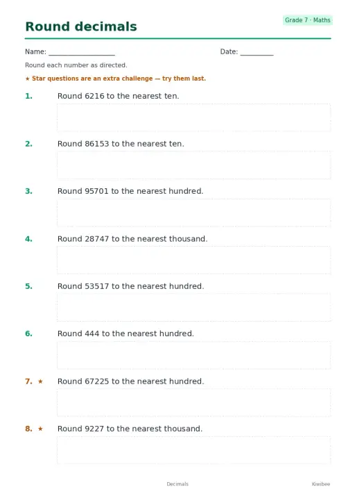 Round decimals