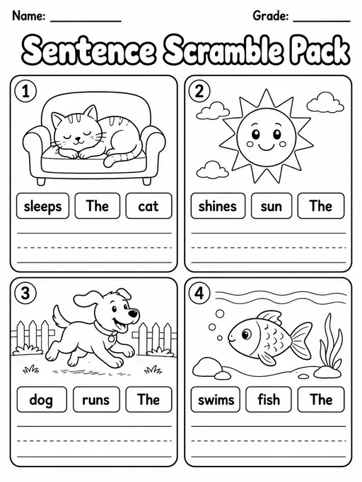 Sentence Scramble Pack