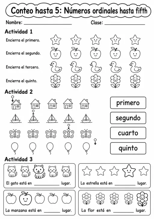 Números y conteo hasta 7 - paquete de fichas de matemáticas