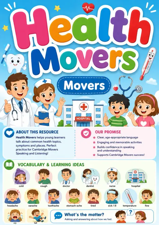Health Movers Vocabulary Worksheet Pack