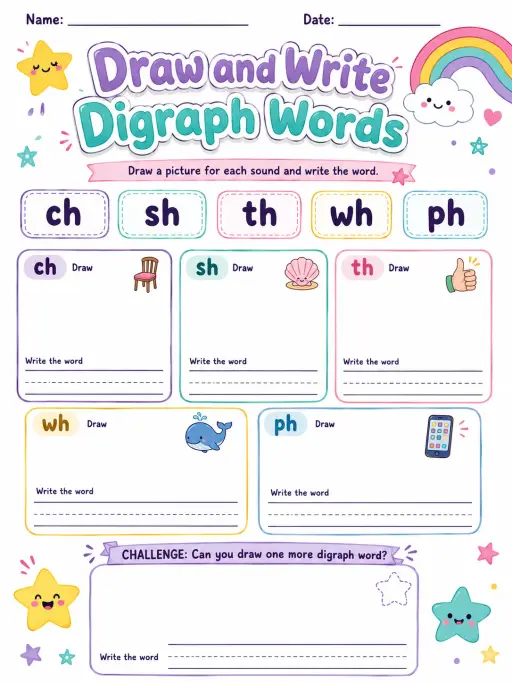 Draw and Write Digraph Words