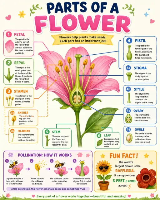 Parts of a Flower Infographic