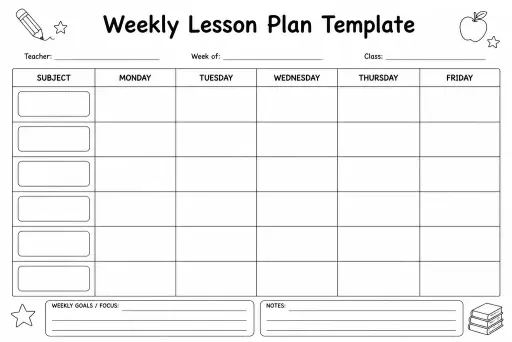 Weekly Lesson Plan Template