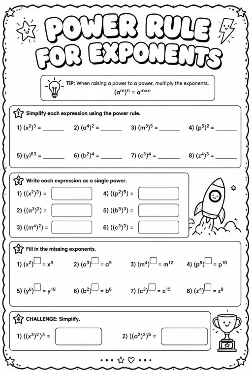 Power rule for exponents