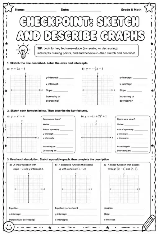 Checkpoint: Sketch and describe graphs
