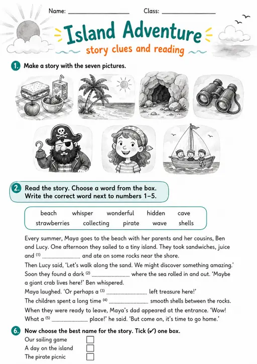 Cambridge Flyers - Island Adventure | Free Worksheet
