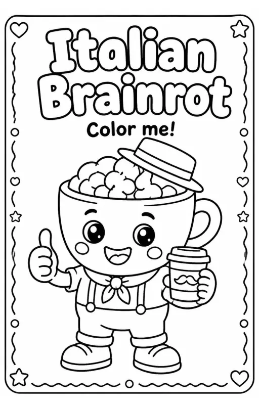 Italian Brainrot Coloring Pages