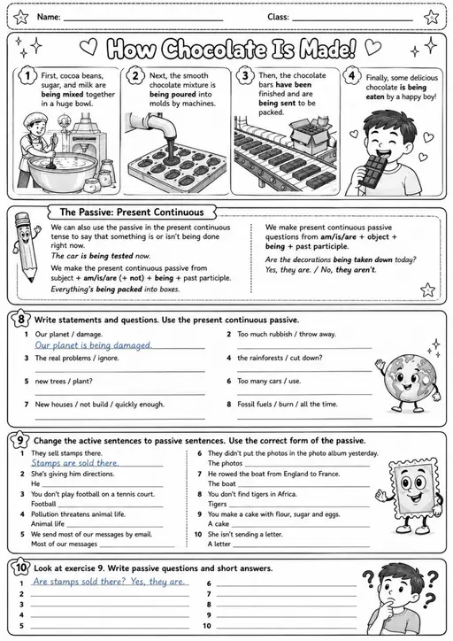 How Chocolate Is Made: Passive Voice 1 | Grades 5-6 Grammar Worksheet