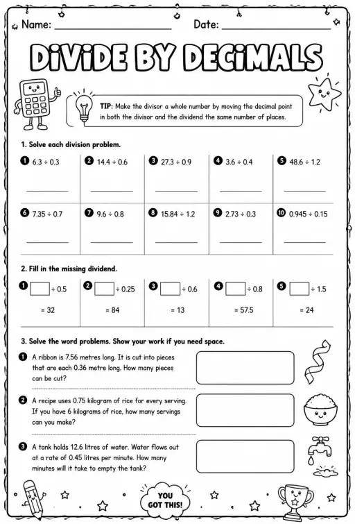 Divide by decimals