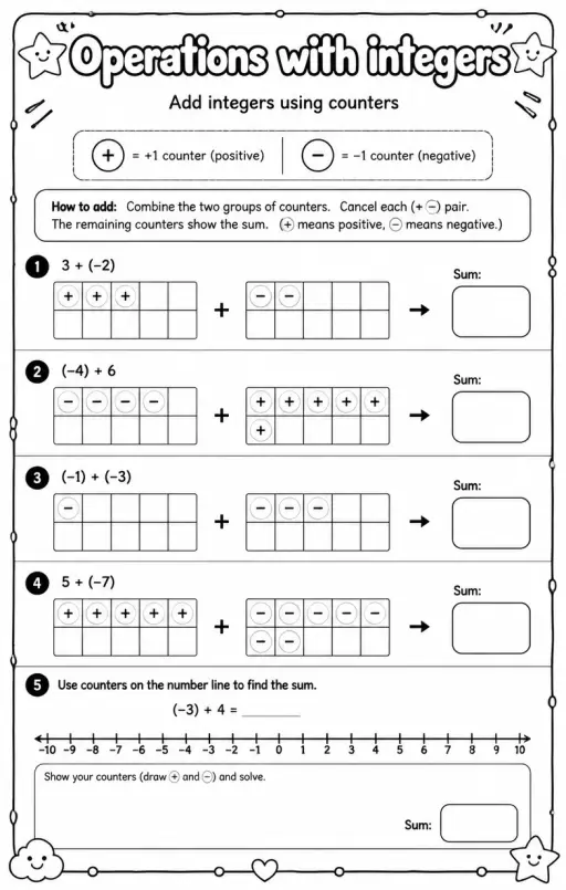 Add integers using counters