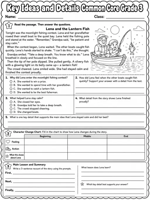 Key Ideas and Details Common Core Grade 3