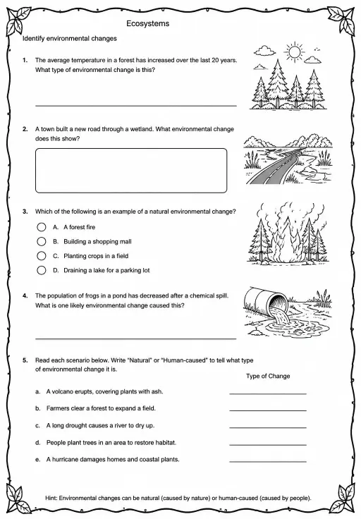 Identify environmental changes