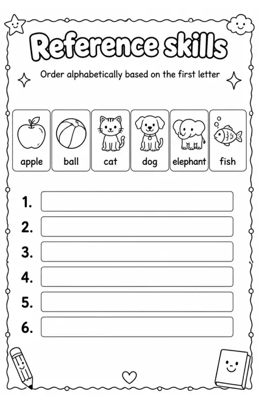 Order alphabetically based on the first letter