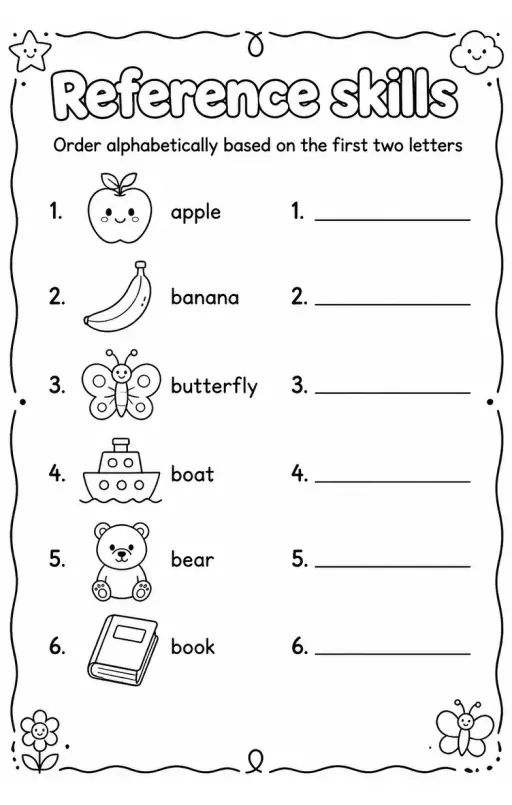 Order alphabetically based on the first two letters