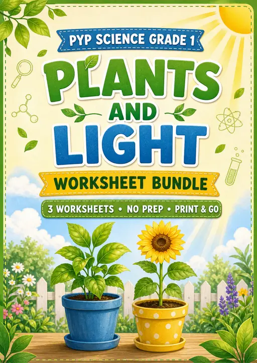 Plants and Light Worksheets | Grade 1 PYP Science