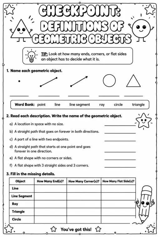 Checkpoint: Definitions of geometric objects