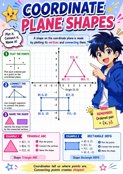 Coordinate plane shapes Geometry Infographic
