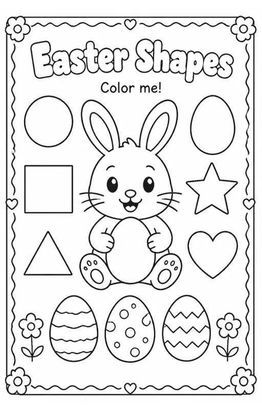 Easter Shapes Coloring Page