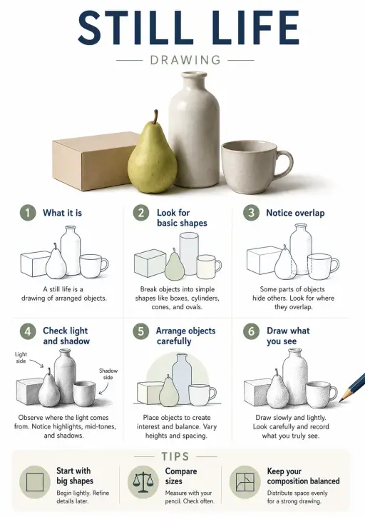 Still life Drawing Infographic