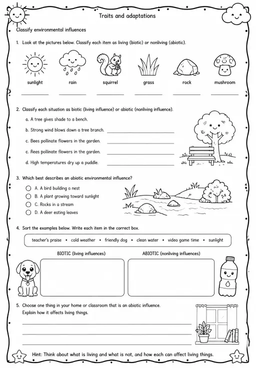 Classify environmental influences