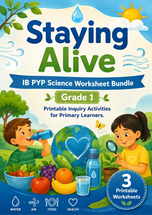 Staying Alive Worksheets | Grade 1 PYP Science
