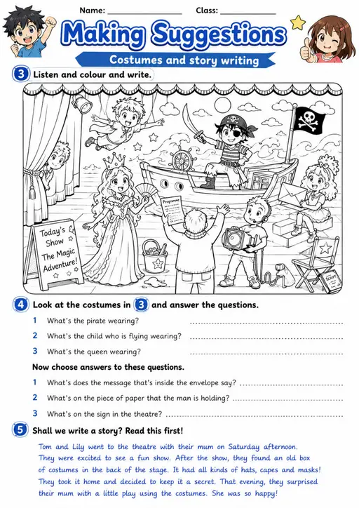 Cambridge Flyers - Making Suggestions - Practice 2 | Free Worksheet