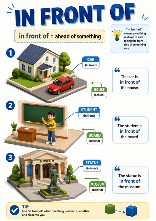 In Front of Prepositions Infographic