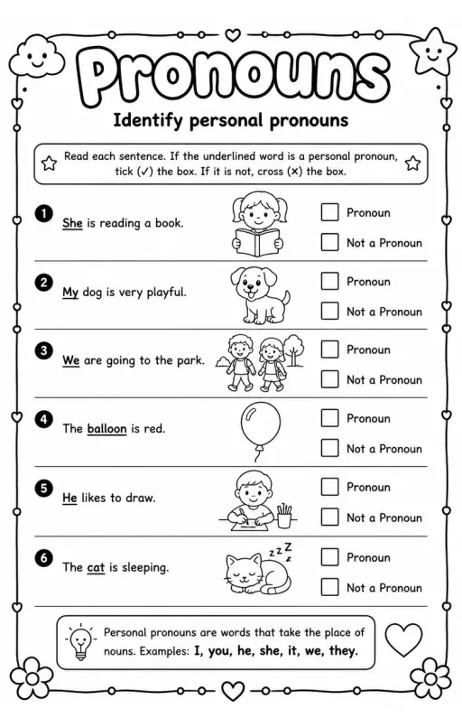 Identify personal pronouns