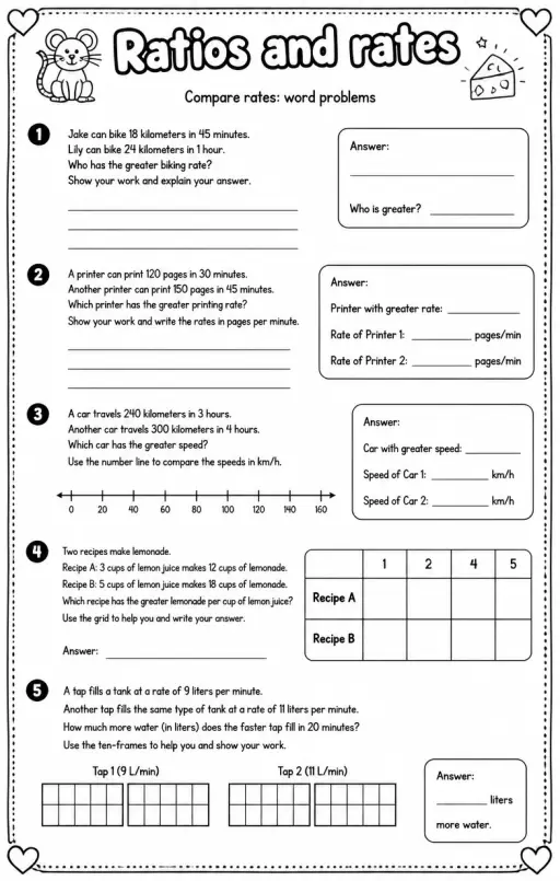 Compare rates: word problems