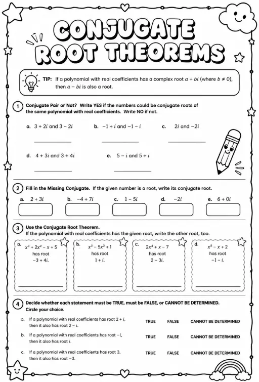 Conjugate root theorems