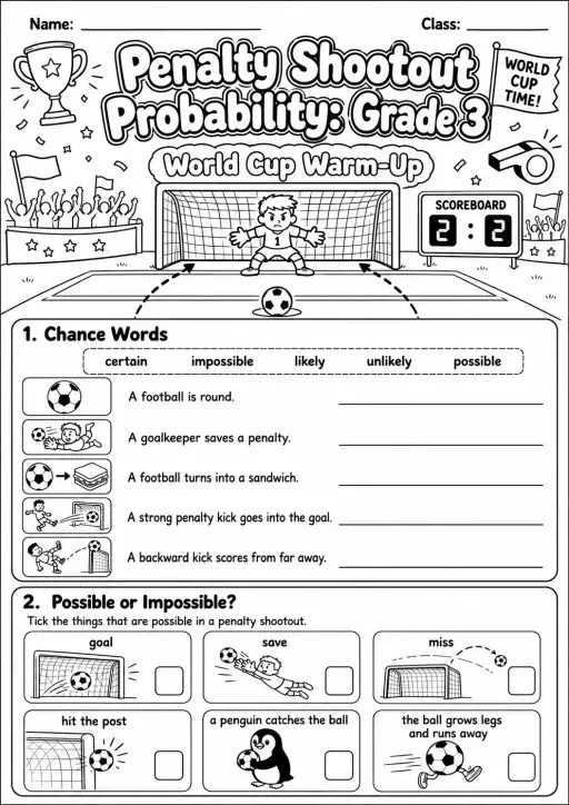 Penalty Shootout Probability Worksheet Pack