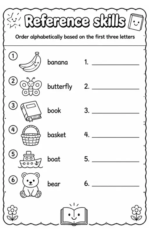 Order alphabetically based on the first three letters