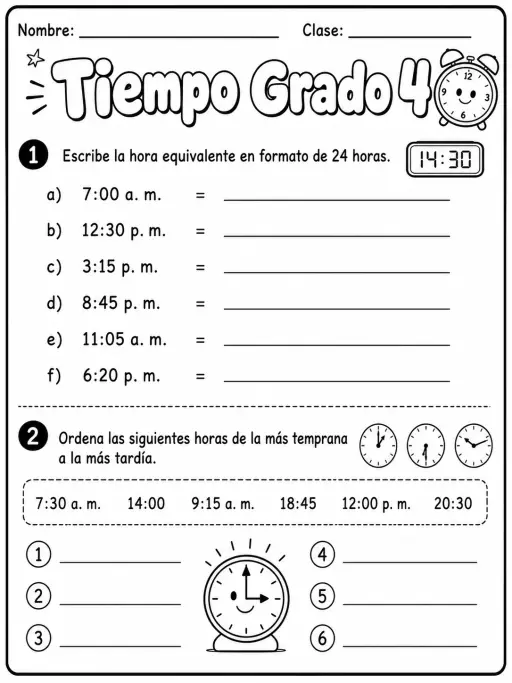 4.º grado - repaso de matemáticas - Paquete de fichas - Conjunto 2