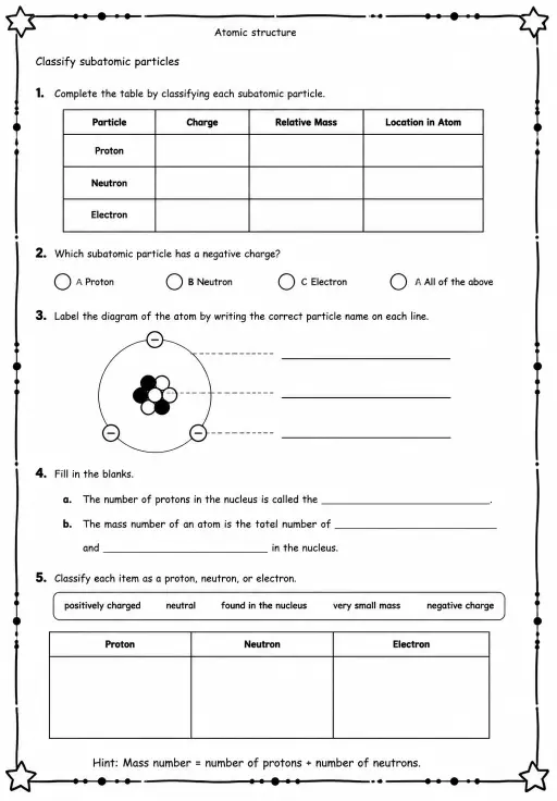 Classify subatomic particles
