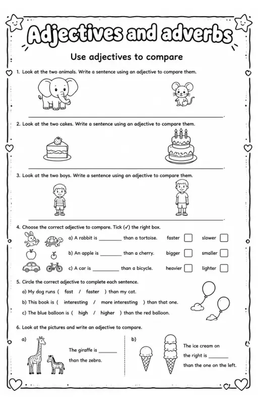 Use adjectives to compare