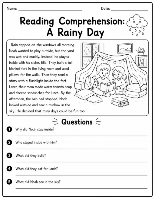 Reading Comprehension: A Rainy Day
