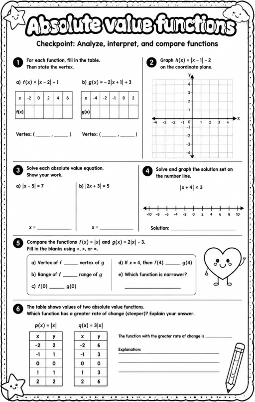 Checkpoint: Analyze, interpret, and compare functions